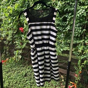 Black and White Striped Shift Dress